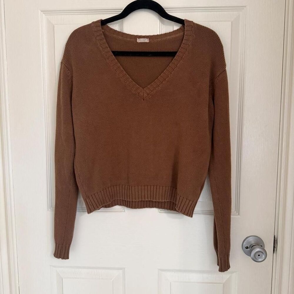 Brandy-melville Women's Brown and Tan Jumper